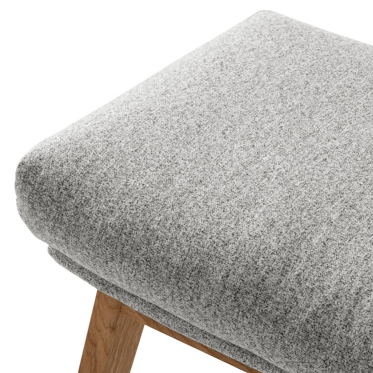 POLSTERHOCKER - Eichefarben/Hellgrau, Eichenholz/Textil (54/41/41cm) - home24