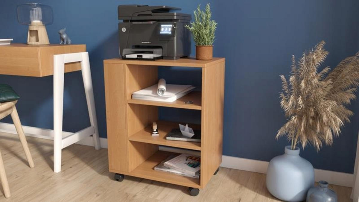 DRUCKERTISCH Erle 60/40/74 cm mit Rollen - Erlefarben, Holzwerkstoff (60/74/40cm) - Matkam Möbel