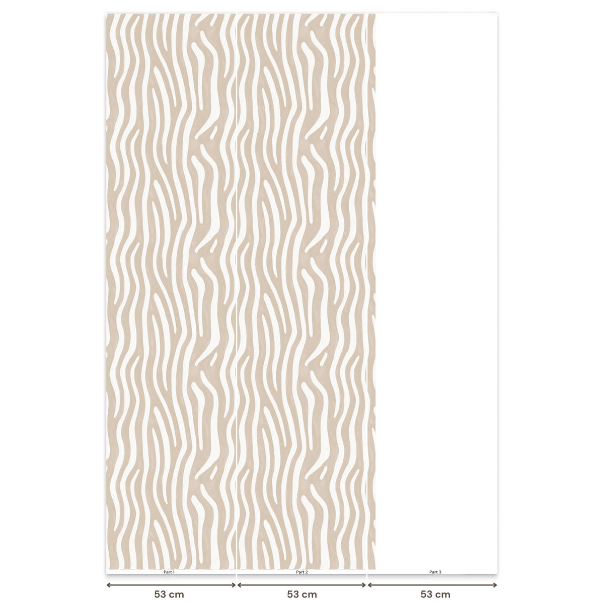 TAPETE - Abstrakt - Zebra - Beige - 100x200 cm - Beige, Papier (100/200cm) - OnlyWow