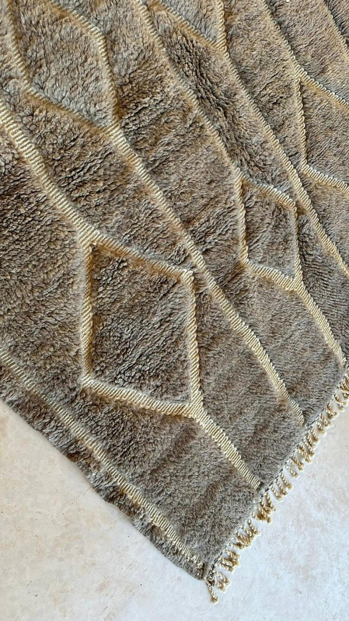 BERBERTEPPICH aus Marokko aus reiner Wolle 200x 300 cm - Grau, Naturmaterialien (200/300cm) - AFK Living