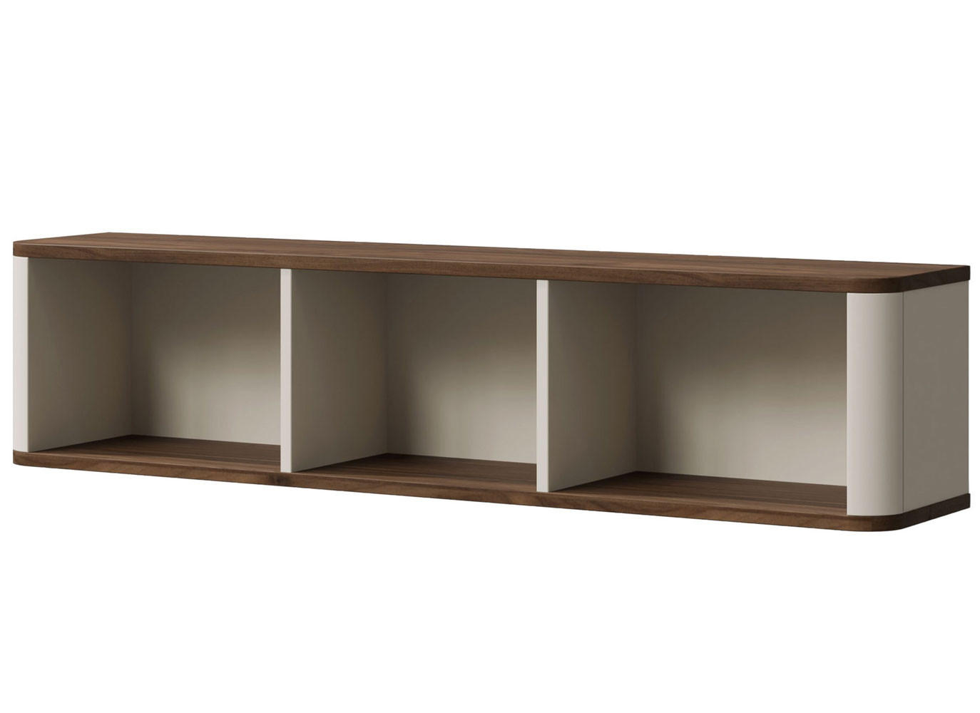 WANDREGAL Marly Kaschmir / Walnuss 130 / 25 / 30 cm - Beige/Braun, Holz/Holzwerkstoff (130/30/25cm) - Feldmann-Wohnen
