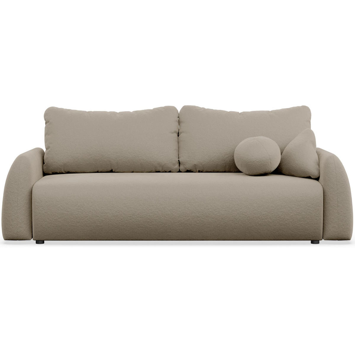3-SITZER SOFA Nubelle Dunkelbeige Chenille-Bezug - Beige/Schwarz, Kunststoff/Textil (244/85/93cm) - Selsey