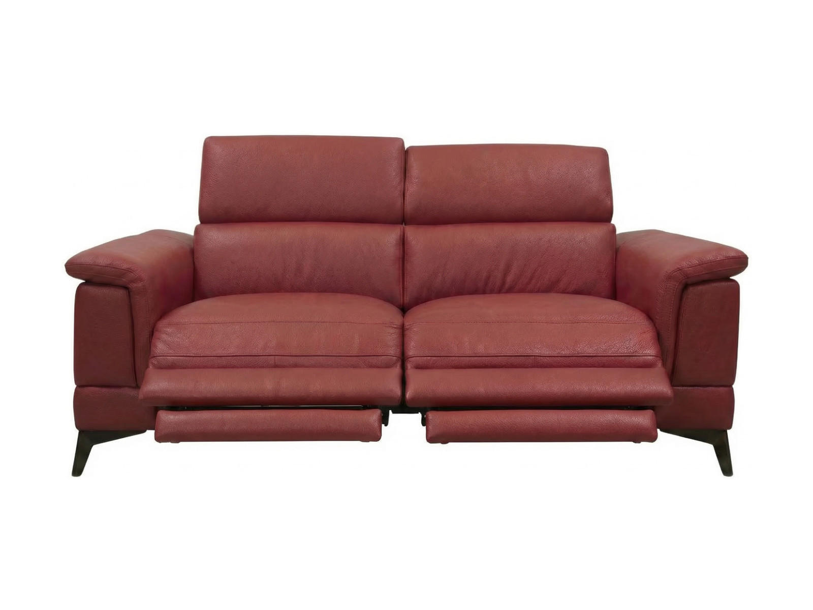 3-SITZER Sofa Planet Echtleder mit 2 x Relaxfunktion Rot - Rot, Leder/Metall (200/80/110cm)