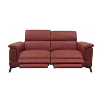 3-SITZER Sofa Planet Echtleder mit 2 x Relaxfunktion Rot - Rot, Leder/Metall (200/80/110cm)