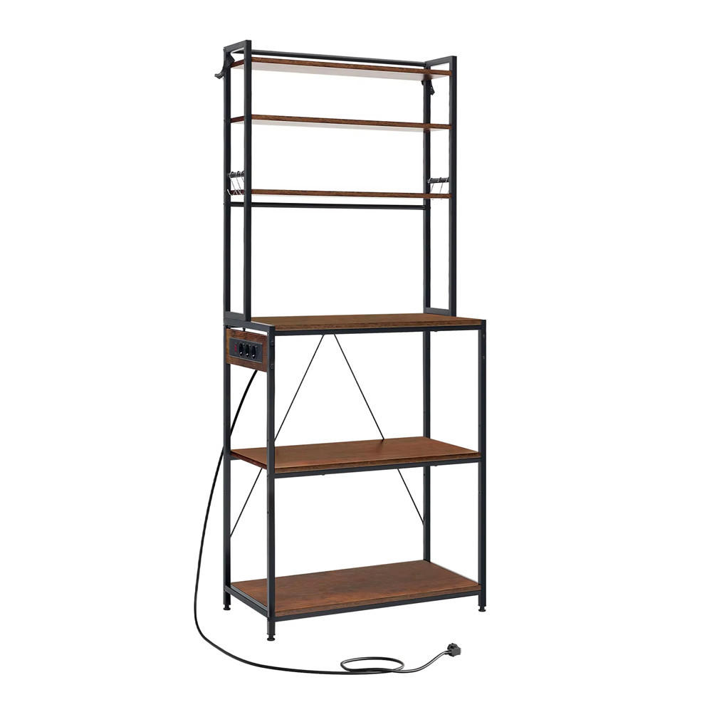 KÜCHENREGAL Steckdose 60x167x40 cm Braun Standregal - Braun, Metall (60/167/40cm) - Kaket