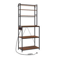 KÜCHENREGAL Steckdose 60x167x40 cm Braun Standregal - Braun, Metall (60/167/40cm) - Kaket