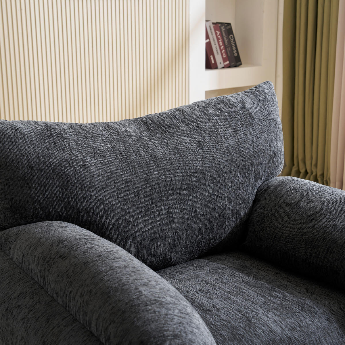 SESSEL 96/82/84 cm grau aus Chenille mit ergonomischer Polsterung - Grau, Textil (82/84/96cm) - OKWISH