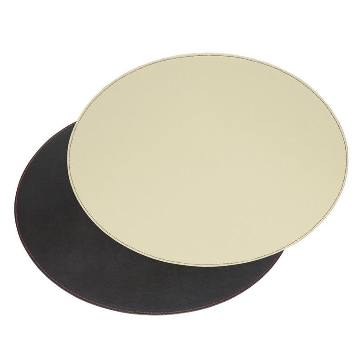 PLATZSET oval 45 x 34 cm schokobraun / creme - Multicolor, Textil (40/34/0.5cm) - Freeform