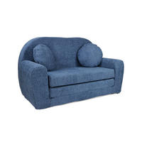 SOFA David - Ausklappbares Kindersofa aus Teddystoff mit Verlängerung - in Blau - Blau, Textil (96/57/48cm) - Fortisline