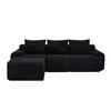 MODULARES 3-Sitzer Sofa Cordstoff mit Getränkehalter und Seitentasche 268/174/80 cm Schwarz - Schwarz, Textil (174/268cm) - Redom