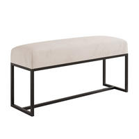 POLSTERBANK MUSE 90 cm Schwarz / Creme ,Metallgestell - Creme, Metall (90/47/30cm) - Idohome