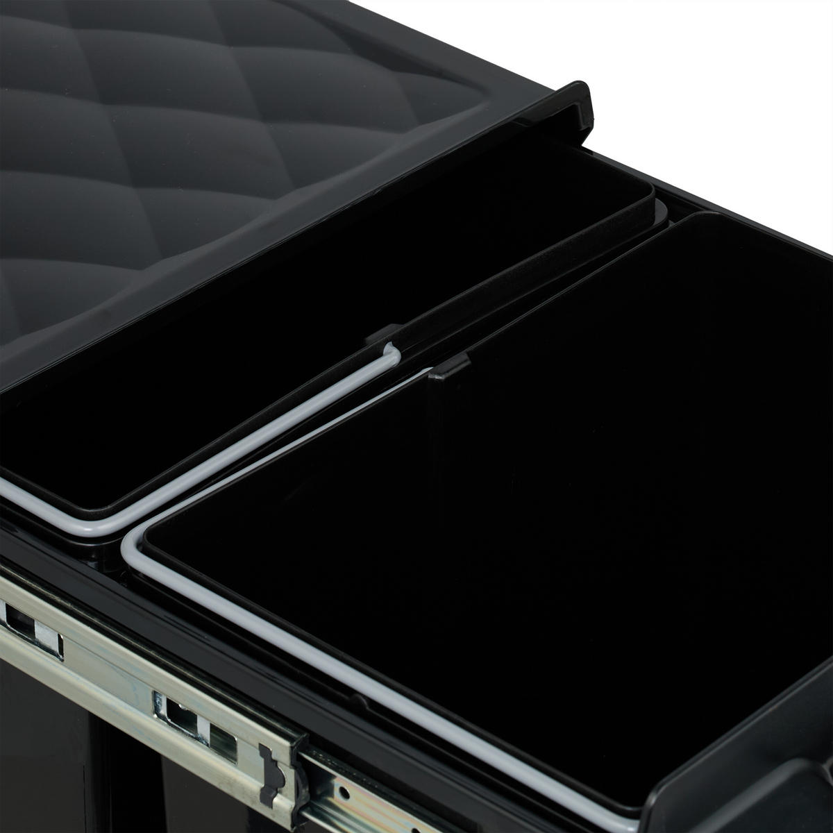 EINBAUMÜLLEIMER - Schwarz, Kunststoff/Metall (34/34.6/51.8cm) - Relaxdays