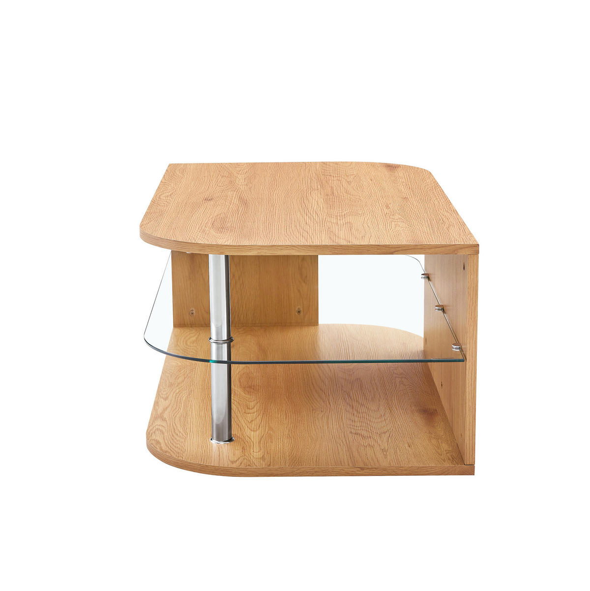 COUCHTISCH 100/60/42 cm mit Stauraum und Glasablage in skandinavischem Design, Naturholz - Naturfarben, Holzwerkstoff (100/60/42cm) - Redom
