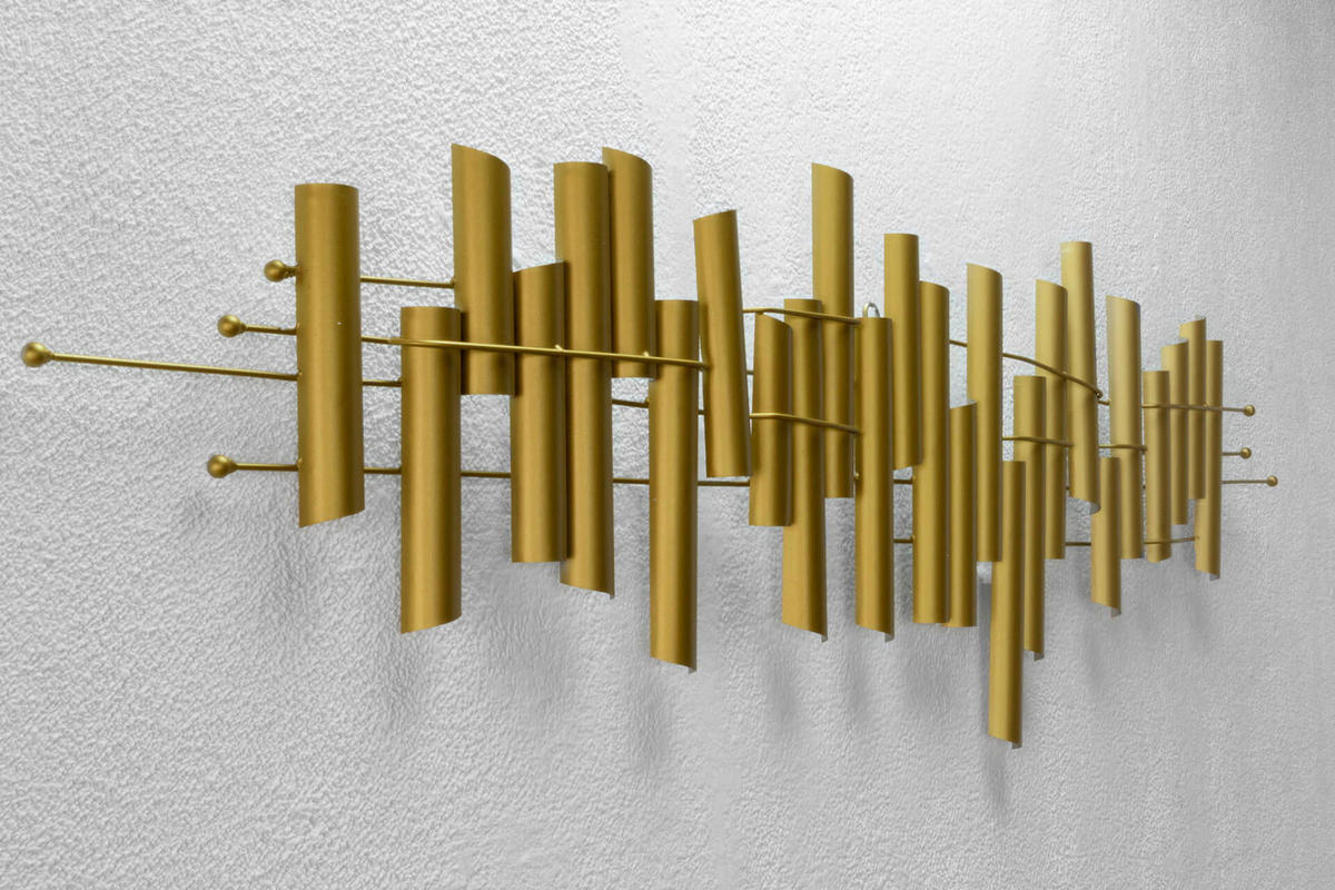 WANDDEKO Gold 115/38 cm - Goldfarben, Metall (2.21/38/5cm) - KUNSTLOFT