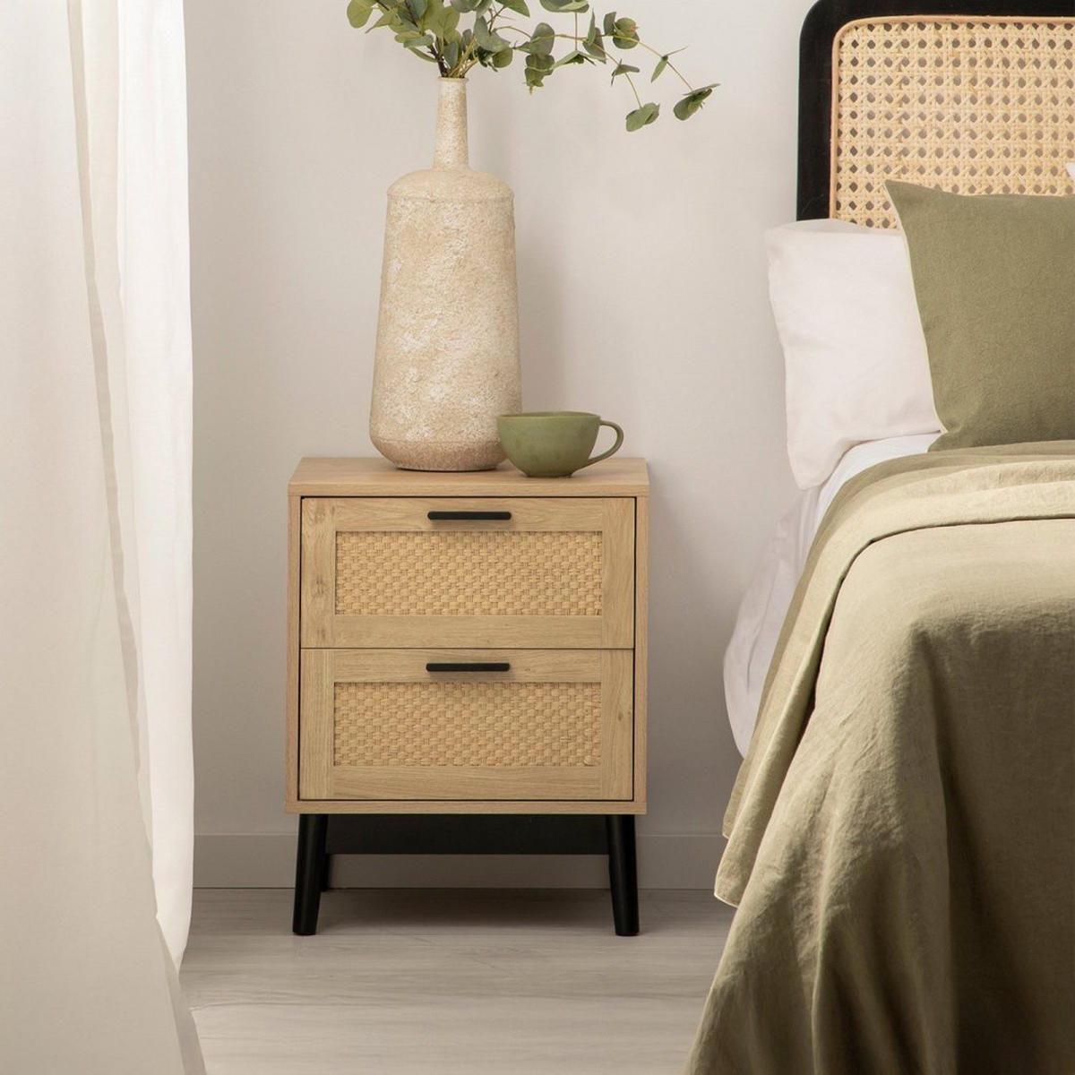 NACHTTISCH 2 SCHUBLADEN Samoa Natürlich 45 cm x 56 cm - Naturfarben, Holzwerkstoff (45/56/40cm)