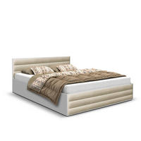 BETT Beige ALDO 3 Mit Dreifachen Gepolsterten Paneelen 120x200 cm - Beige, Textil (120/200cm) - Sepro Meble