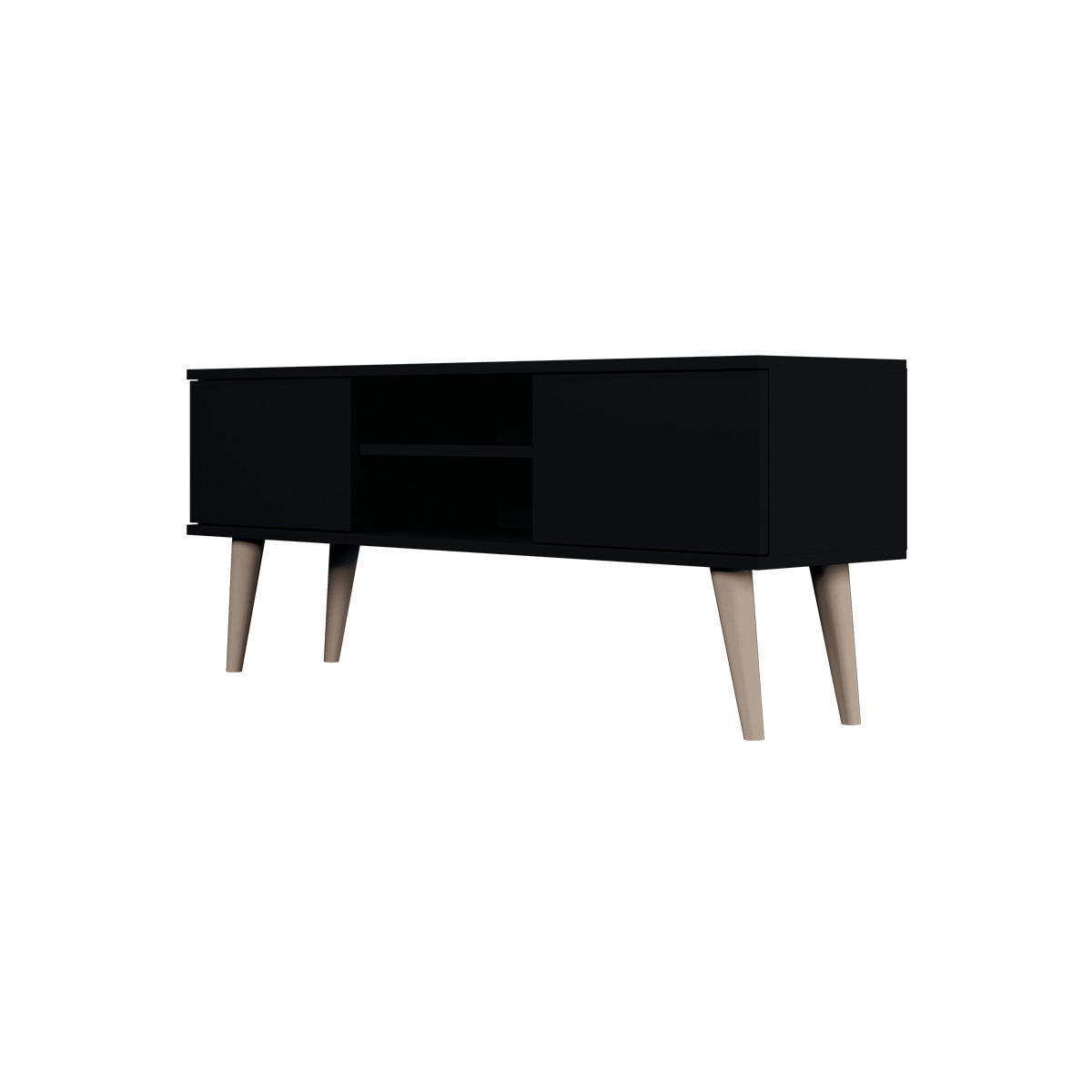 TV-MÖBEL Toronto Schwarz - Schwarz, Holzwerkstoff (55/35/120cm) - Petits-meubles