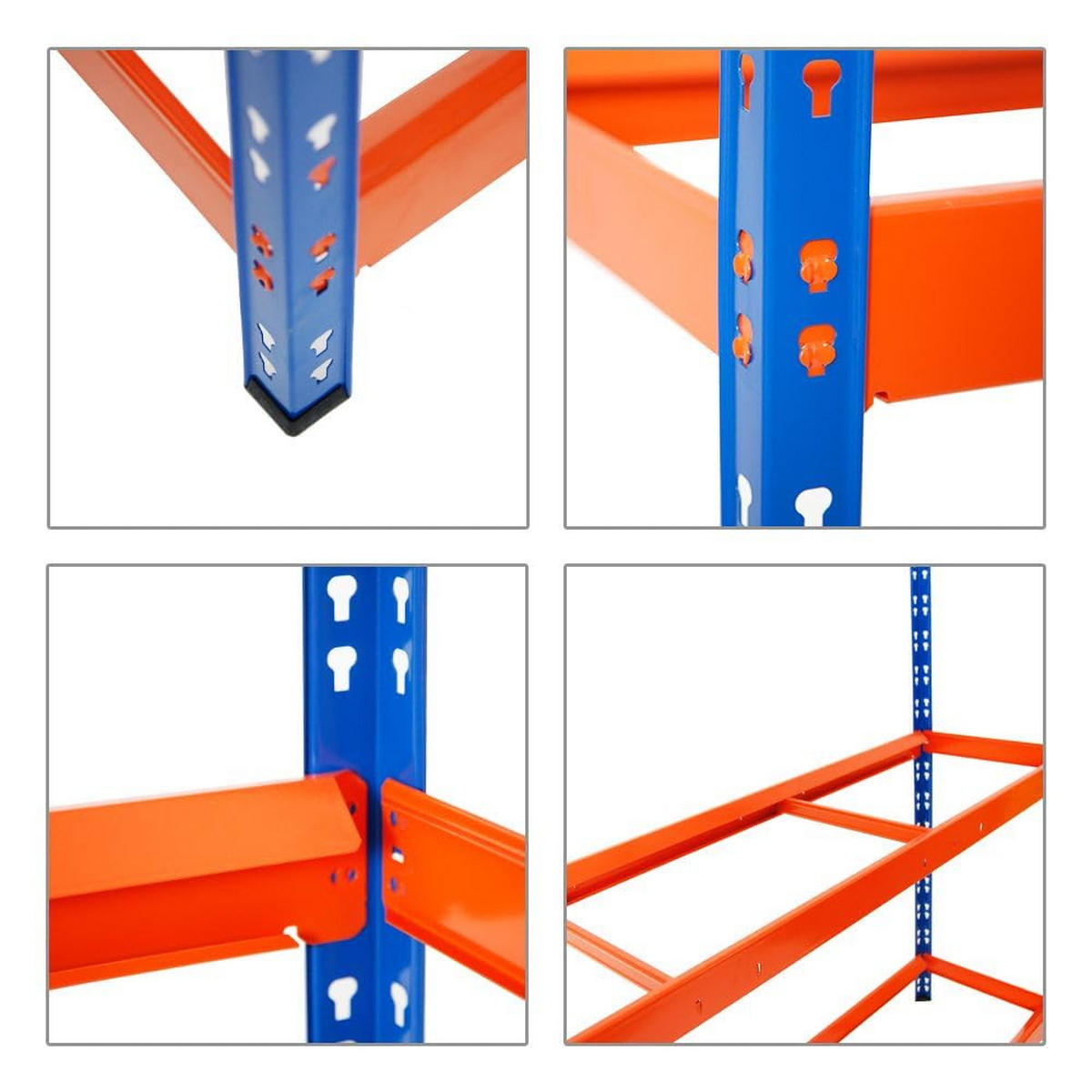 REIFENREGAL Tiger XL 2er-Set mit 2x 200x180x45 cm 300 kg Fachlast bis zu 42 Reifen Blau-Orange - Orange, Metall (360/200/45cm) - PROREGAL