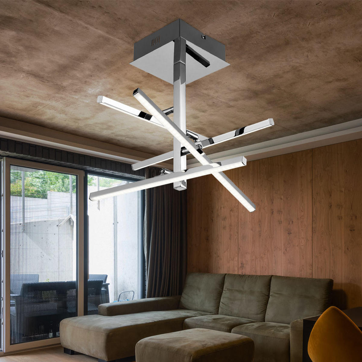 LED DECKENLEUCHTE Chrom Silber verstellbar - Silberfarben, Metall (51/51/36cm) - Esto