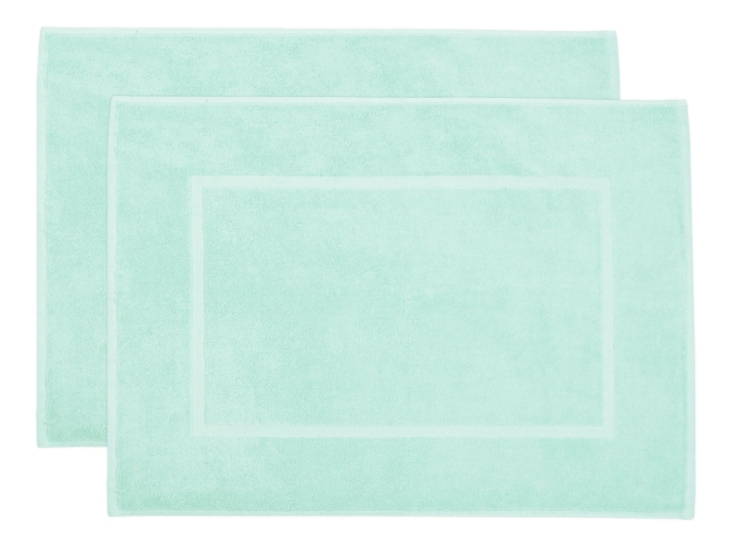 BADEMATTE, 2er-Set, 50x70 cm, 100% Baumwolle - Grün, Textil (50/70cm) - Zollner