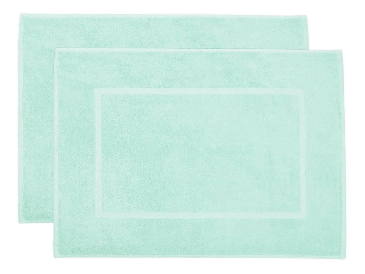 BADEMATTE, 2er-Set, 50x70 cm, 100% Baumwolle - Grün, Textil (50/70cm) - Zollner