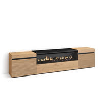 TV-SCHRANK eiche, mit Elektrokamin, 200/35/45cm - Eichefarben, Holzwerkstoff (200/45/35cm) - Skraut Home