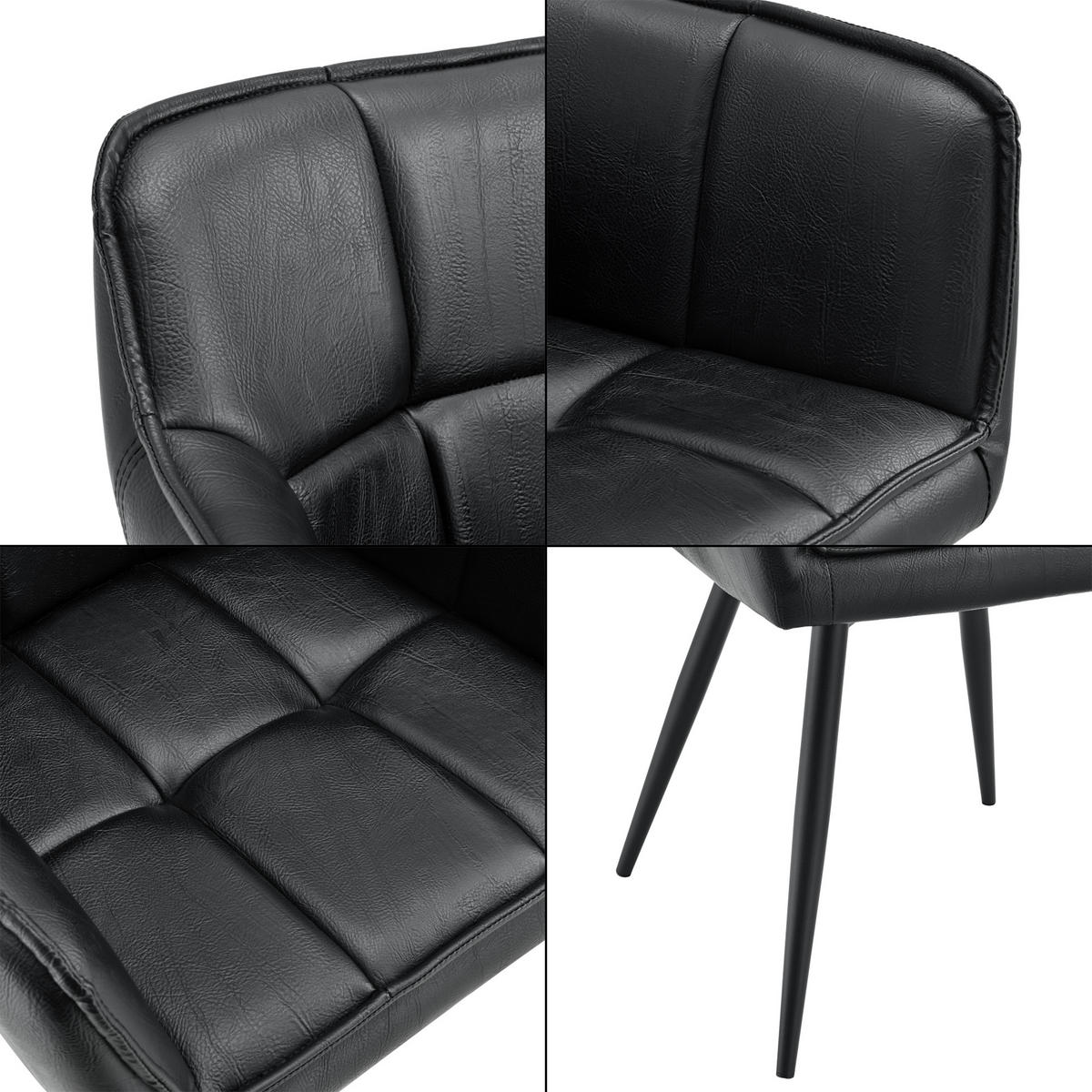 ARMLEHNSTUHL Birmingham - Schwarz, Textil/Metall (57/81/53cm) - [en.casa]