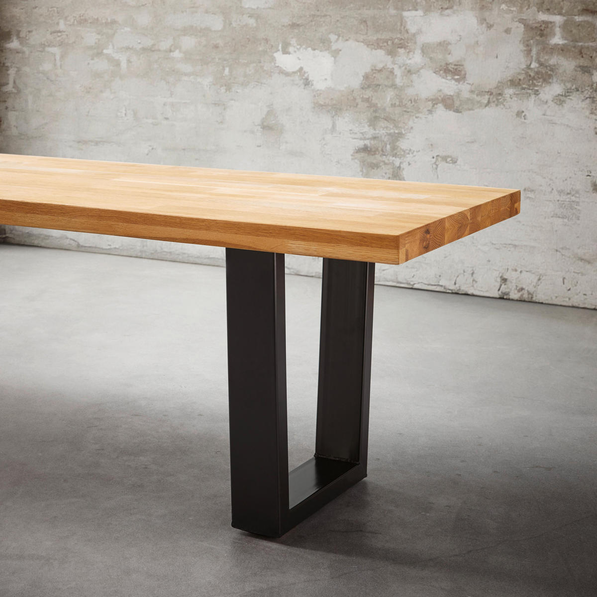SITZBANK Kayla Echtholz Eiche Massiv - Eichefarben, Holz (175/46/45cm) - Bessagi Home