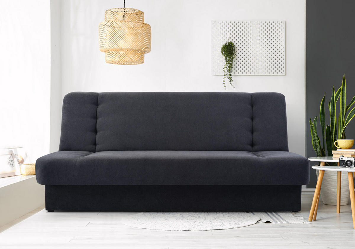 SCHLAFSOFA - Cyprus (Dunkelgrau + Weiß) - Greige, Holz (192/85/92cm) - Möblo