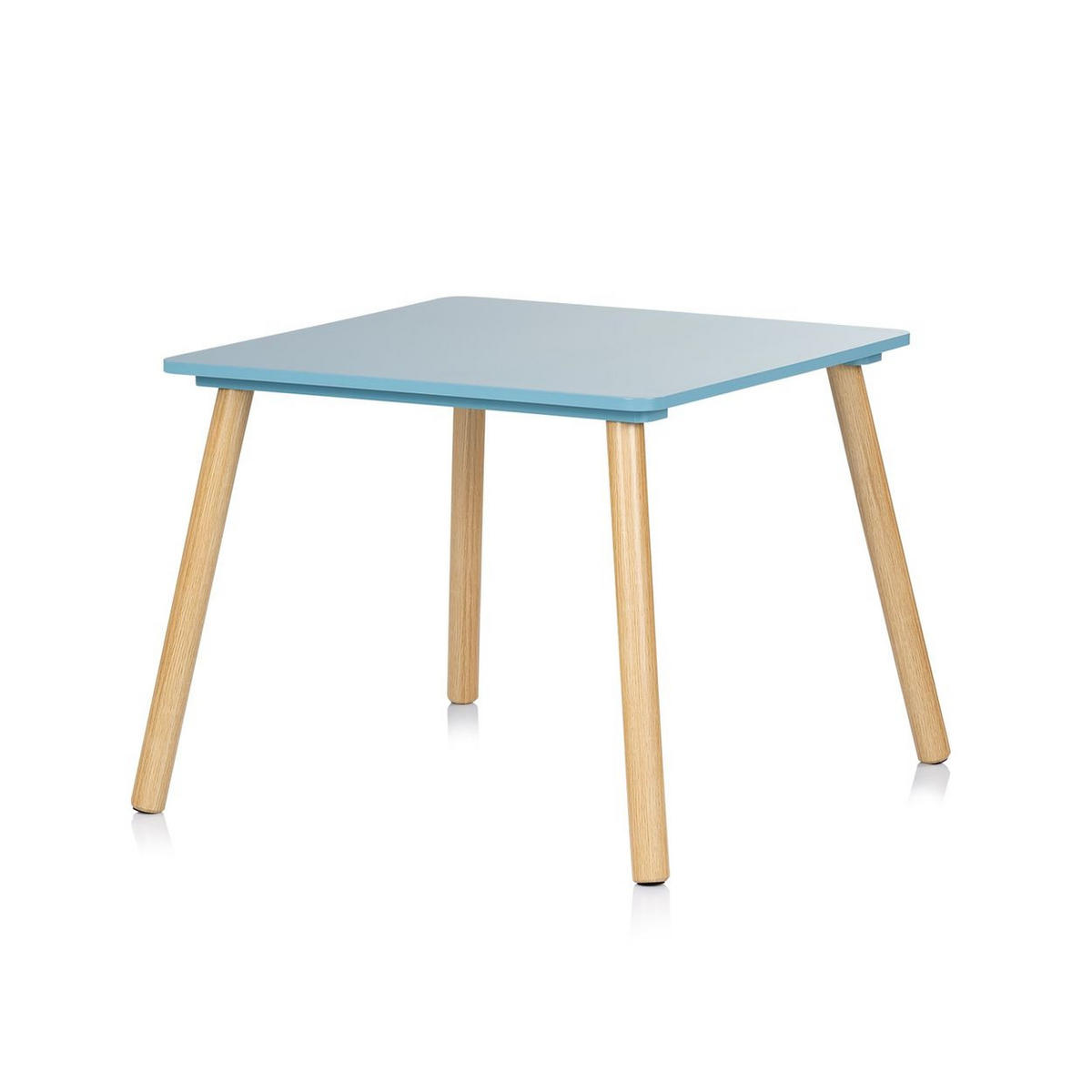 KINDERSITZGRUPPE 3-teilig blau 55 x 55 cm, Holztisch, 2 Holzstühle, Kiefernholzbeine, weiß, 3-teilig - Blau, Holzwerkstoff (55/45/55cm) - Chipolino
