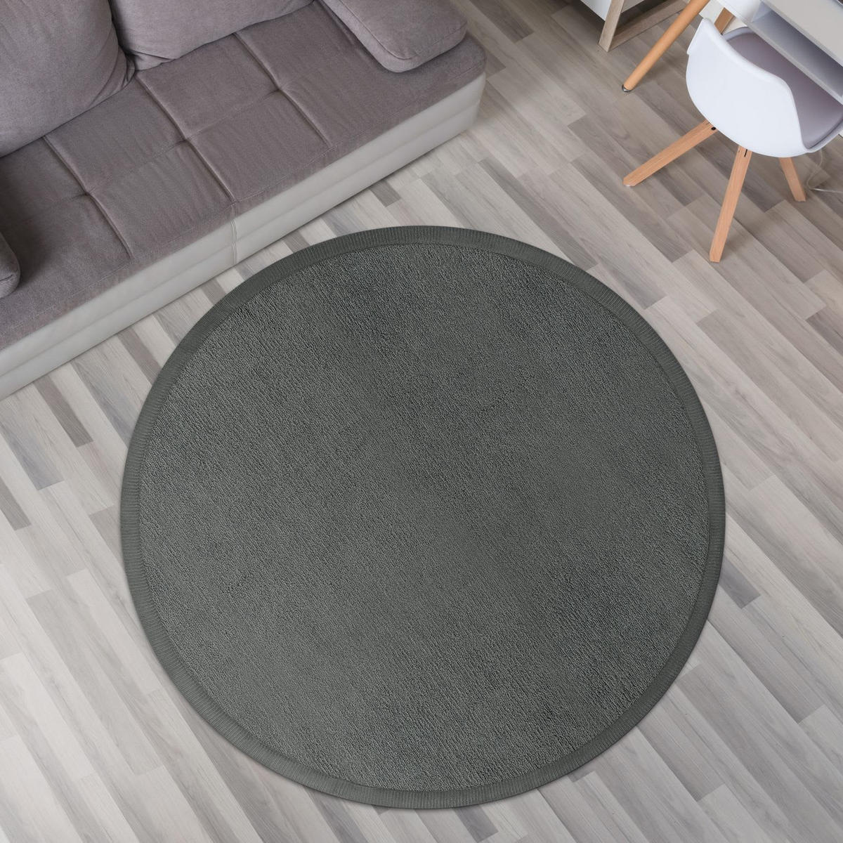 KINDERTEPPICH Anthrazit Ø 120 cm - Anthrazit, Kunststoff (120/120cm) - TT Home