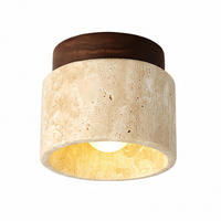 DECKENLEUCHTEN Wabi-Sabi Travertin gelb - Gelb, Stein (10/10/12cm) - Authentics
