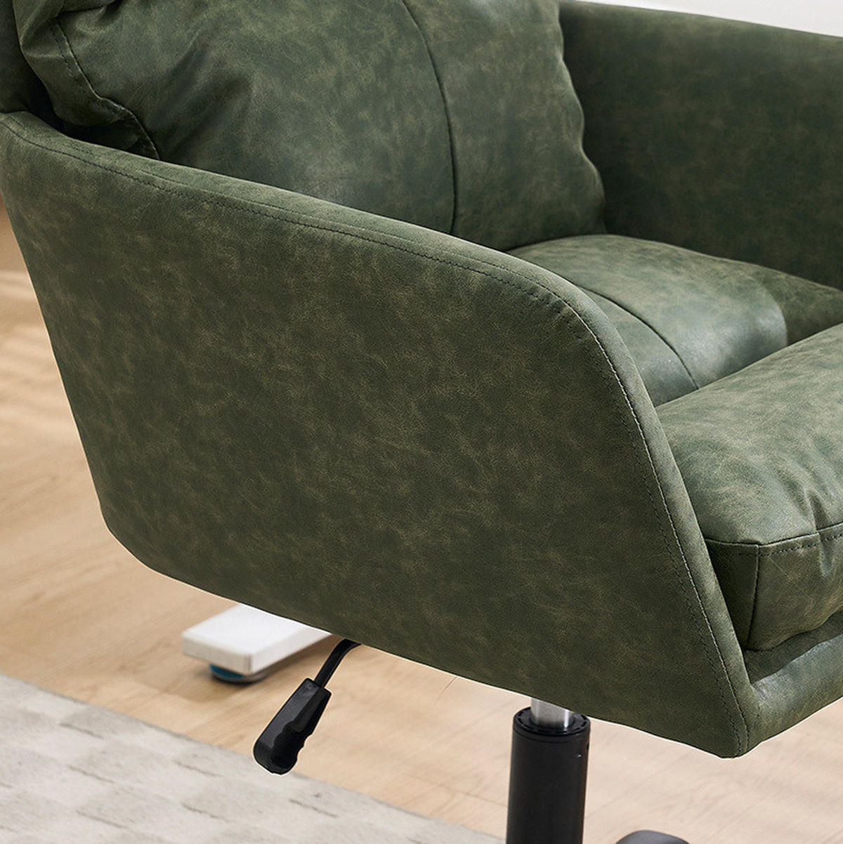 BÜROSTUHL höhenverstellbar PU Green - Grün, Kunststoff (60.5/102/71.58cm) - Meubliv