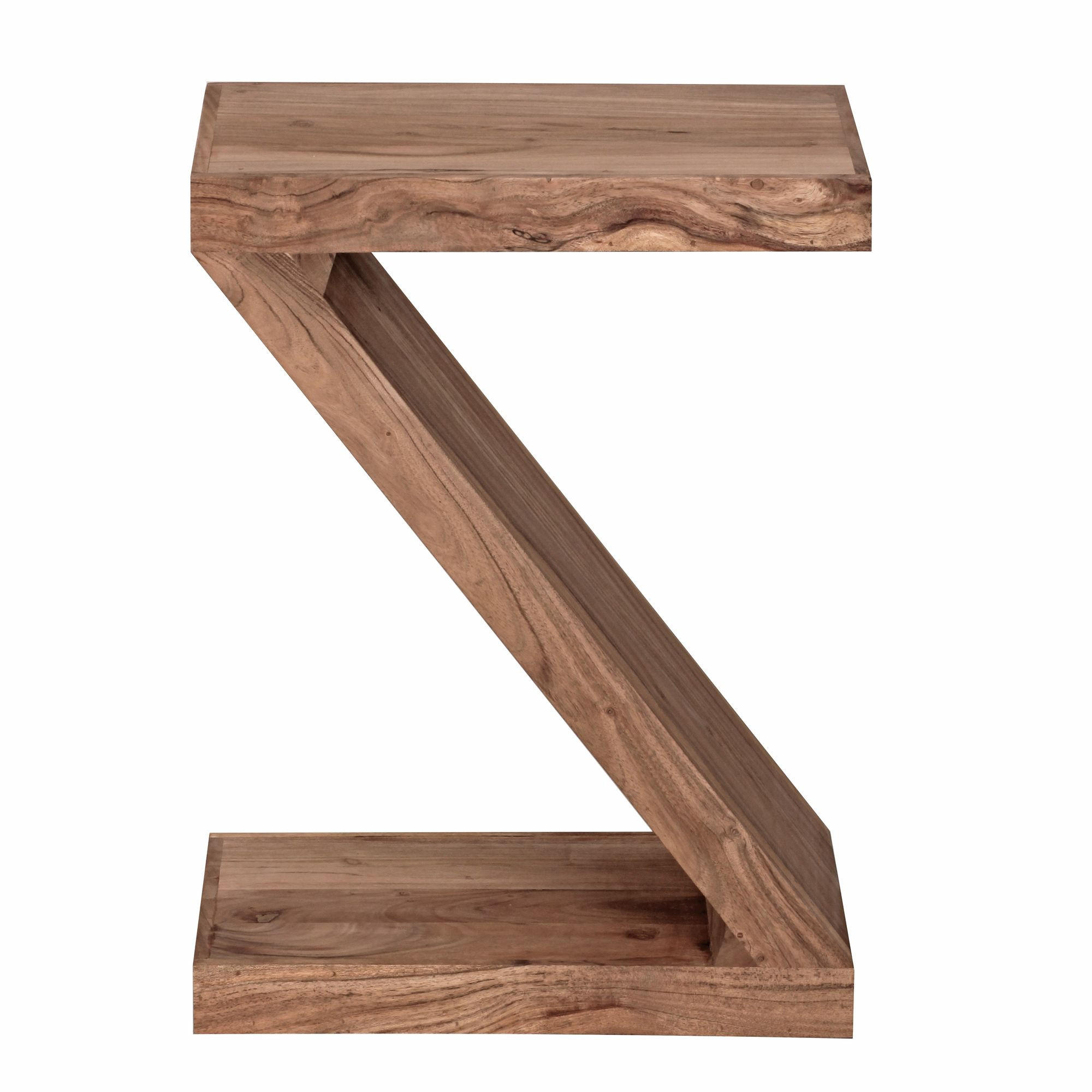 BEISTELLTISCH Massivholz Z-Form Handgefertigt, Beige 44x30x59 cm - Beige, Holz (30/44/59cm) - KADIMA DESIGN