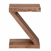 BEISTELLTISCH Massivholz Z-Form Handgefertigt, Beige 44x30x59 cm - Beige, Holz (30/44/59cm) - KADIMA DESIGN