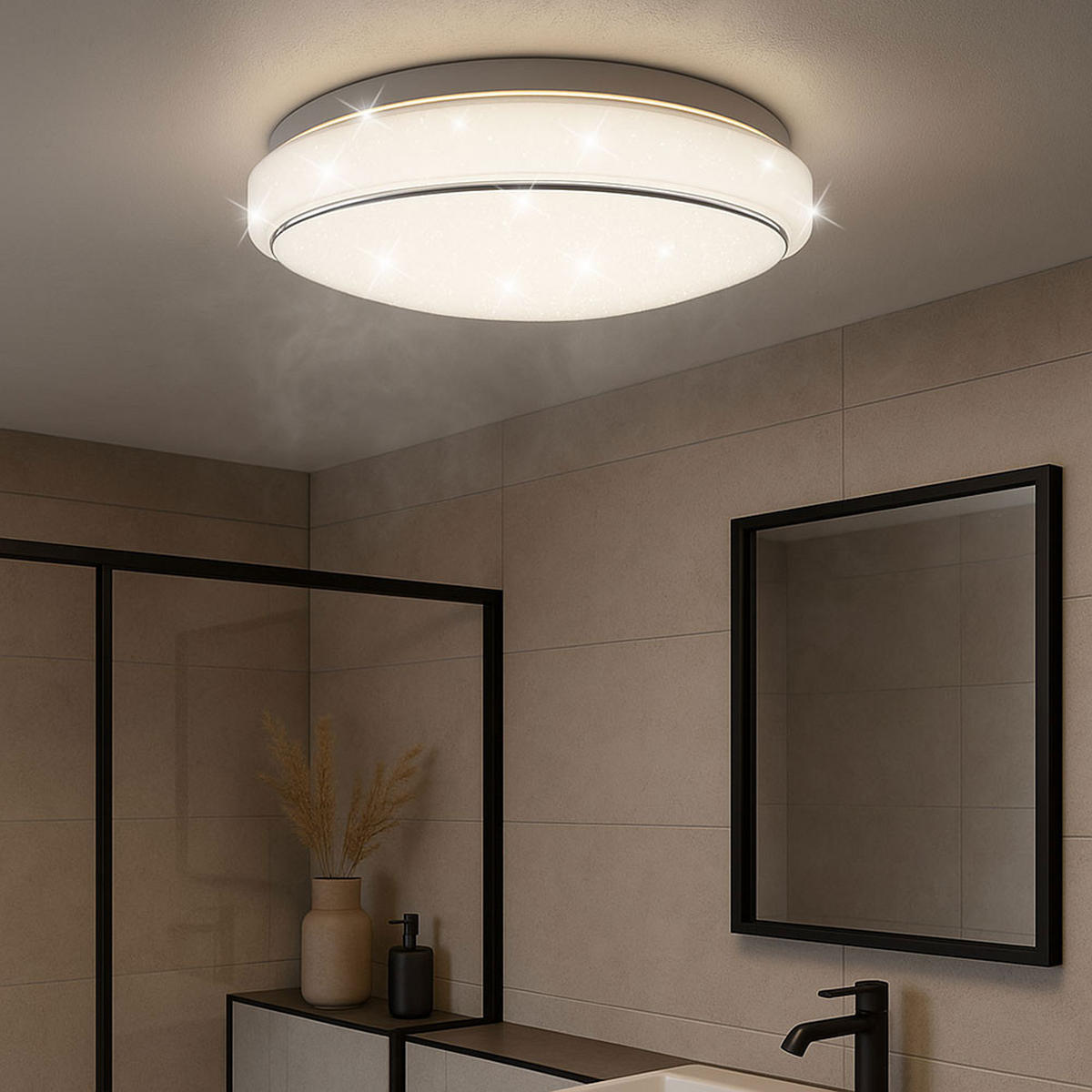 LED DECKENLEUCHTE Weiß Kunststoff - Weiß, Metall (28/28/8.5cm) - Briloner