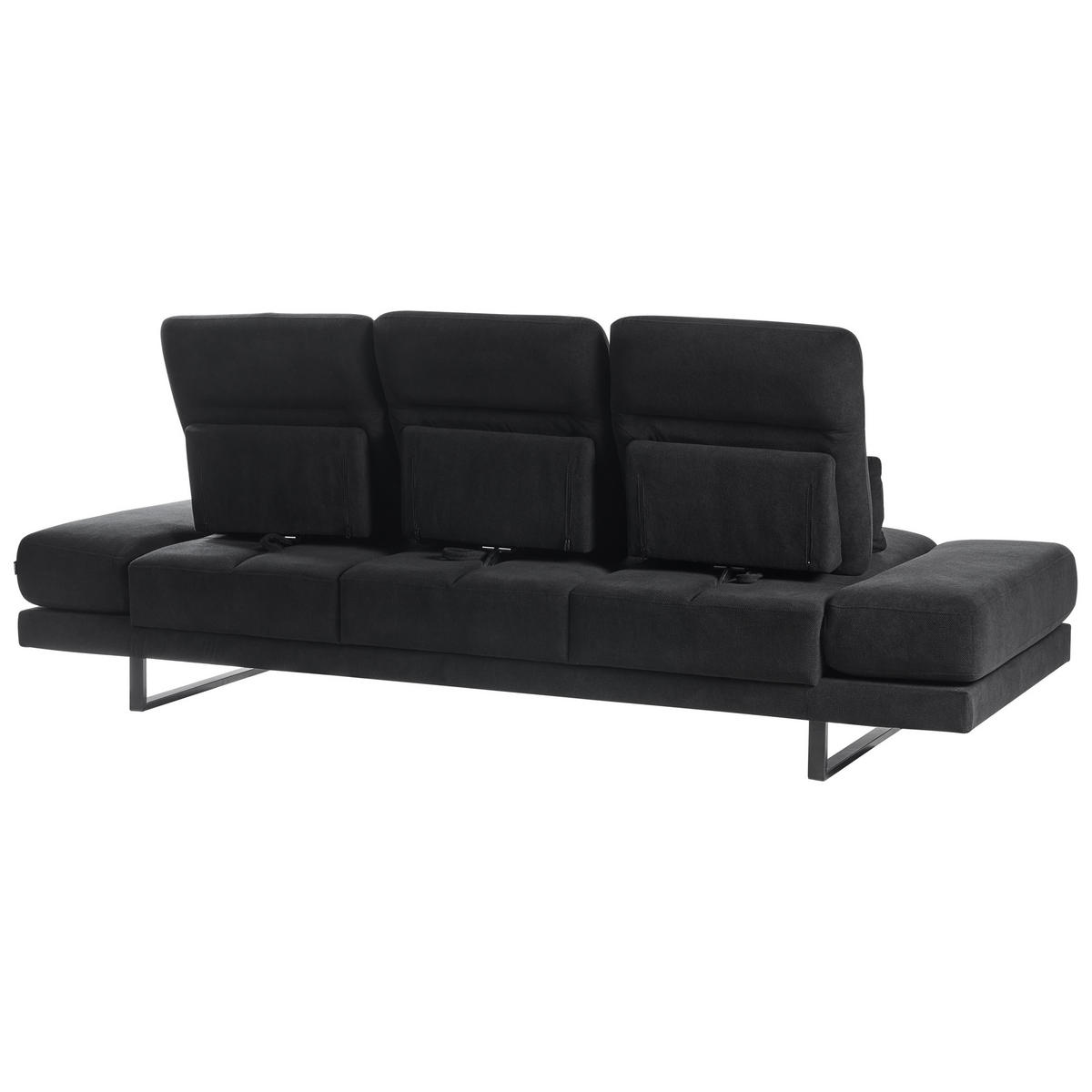POHOVKA 3-místná Látka Černá Ikast - černá, textil (255/87/105cm) - Beliani