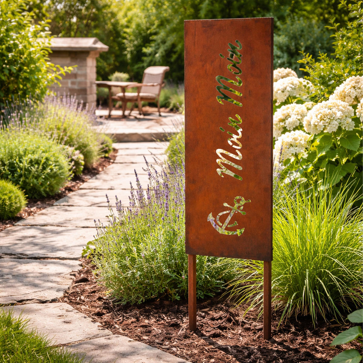 EDELROST-GARTENDEKO - Braun, Metall (1.5cm) - Relaxdays