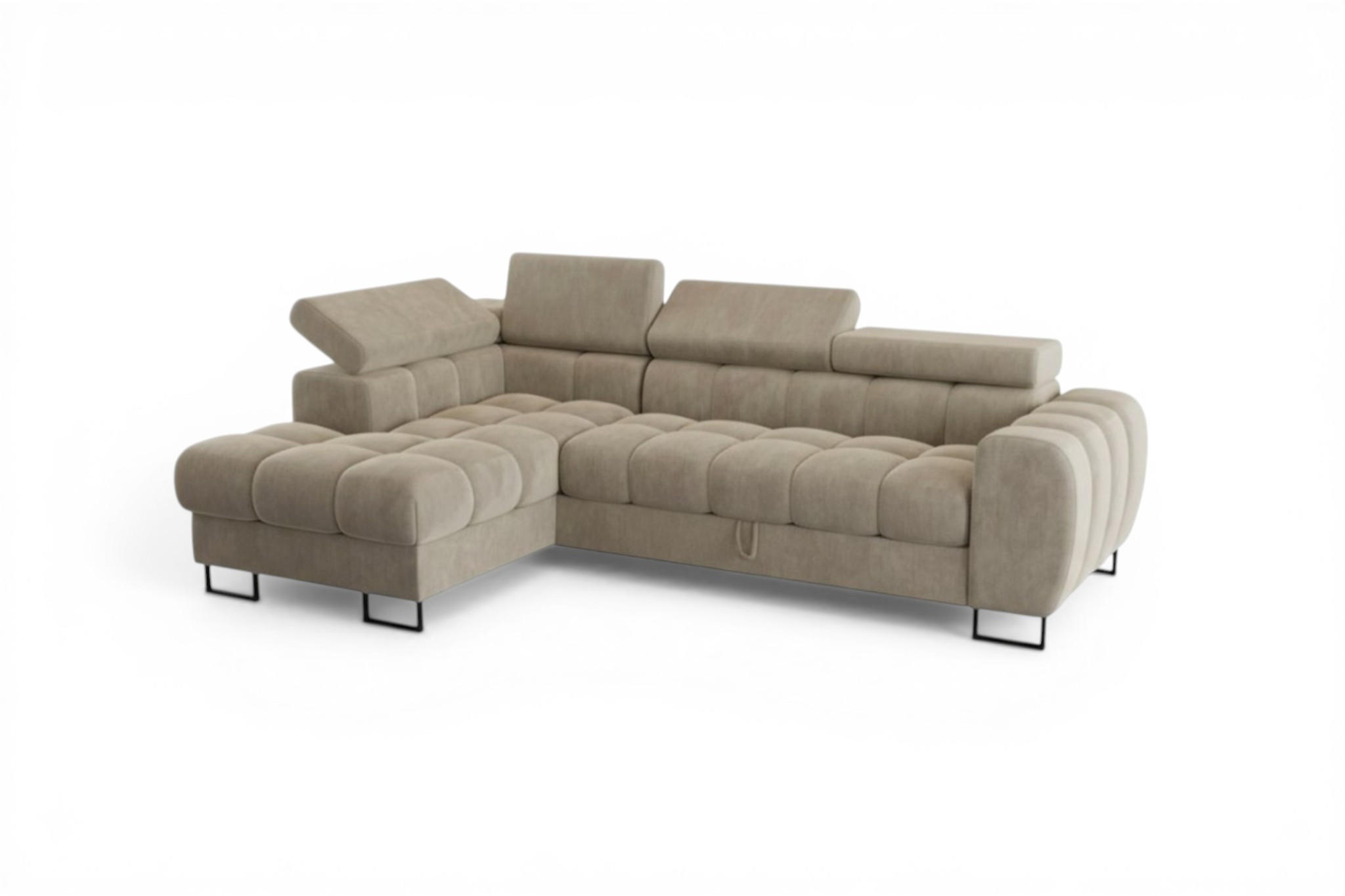 Fun Möbel Ecksofa Beige 260x170 cm