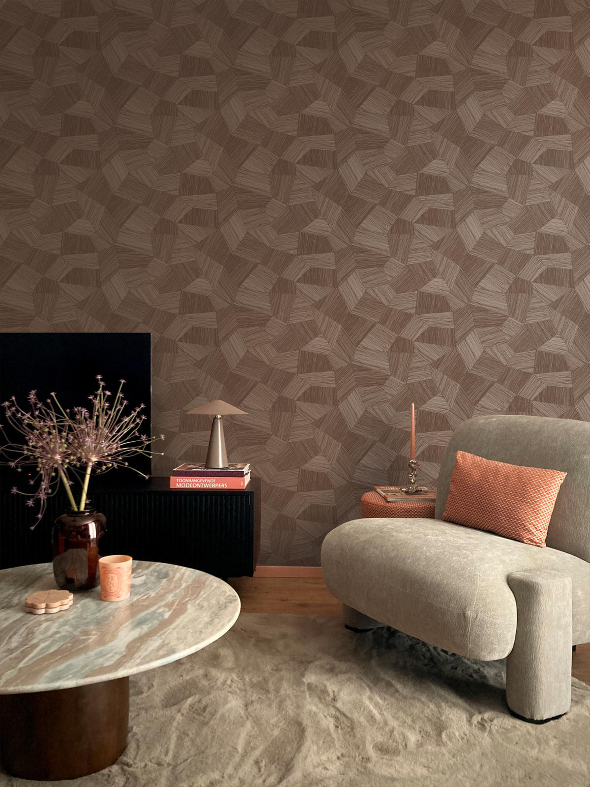 TAPETE 3D-Muster 53 cm x 10.05 m - Braun, Papier (53/1000cm) - Origin Wallcoverings