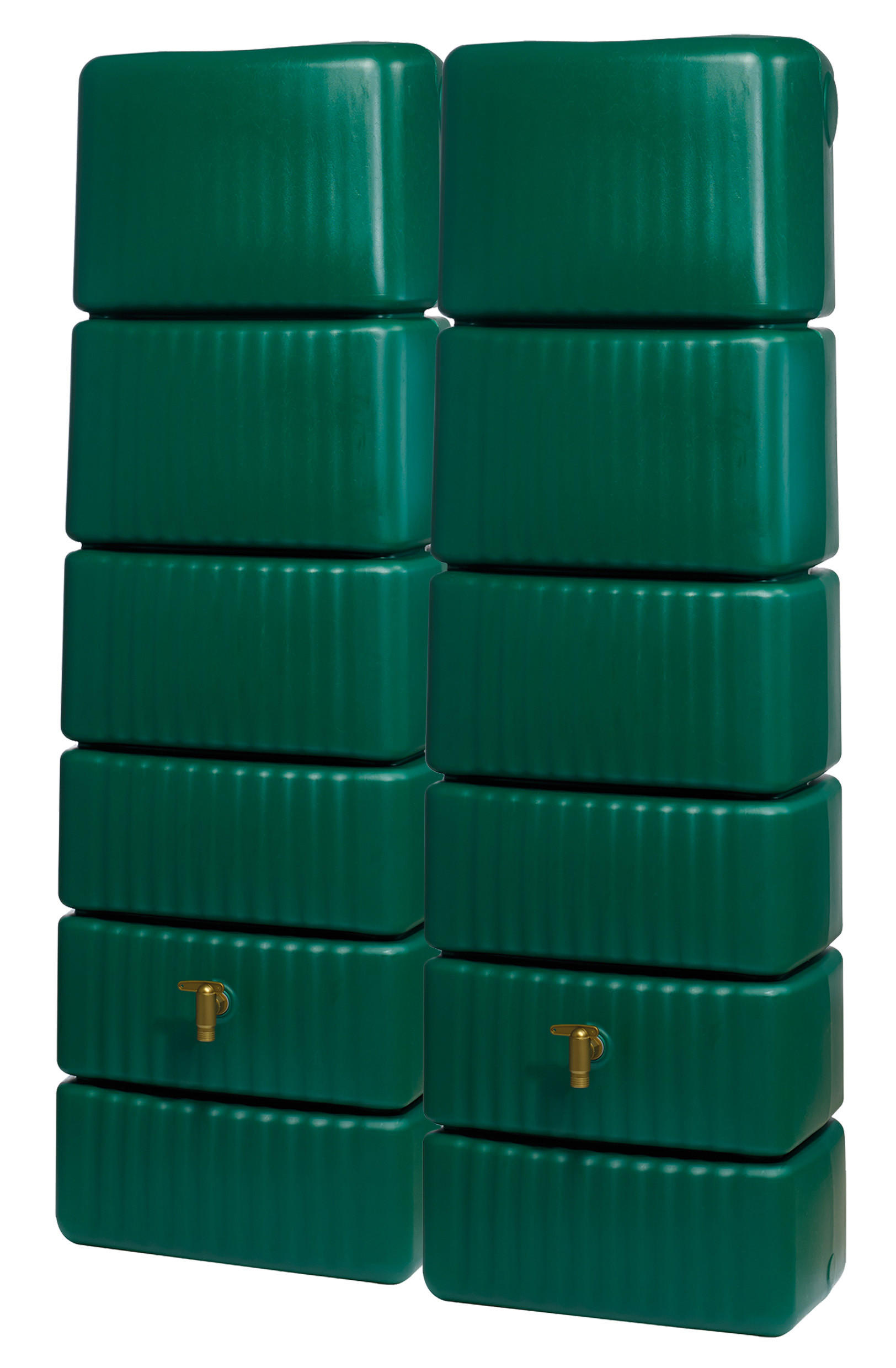 WANDTANK-SET 660 L dunkelgrün 2 x 330 L inkl. Verbindungsset - Grün, Kunststoff (126/182/37cm) - 4rain