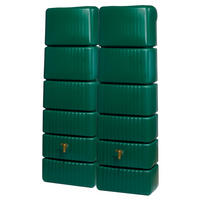 WANDTANK-SET 660 L dunkelgrün 2 x 330 L inkl. Verbindungsset - Grün, Kunststoff (126/182/37cm) - 4rain