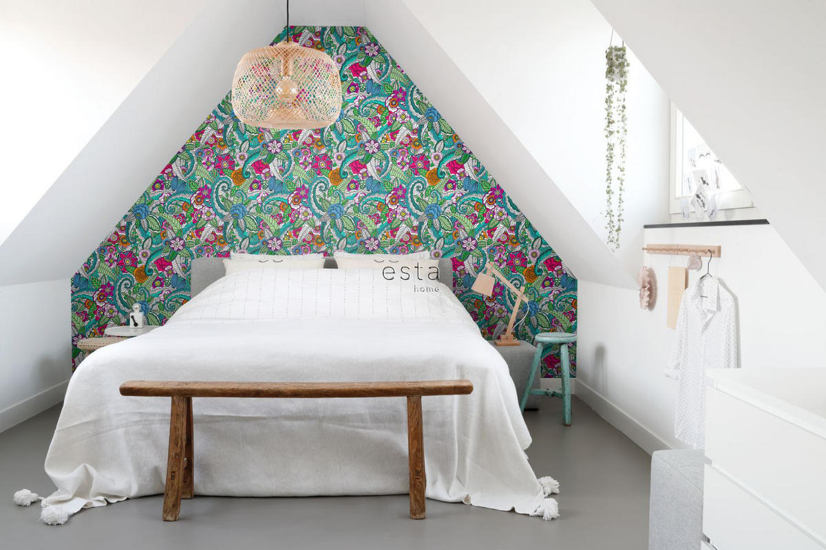 XXL-VLIESTAPETE Blumenmandalas 50 x 900 cm - Pink, Papier (50/900cm) - ESTAhome