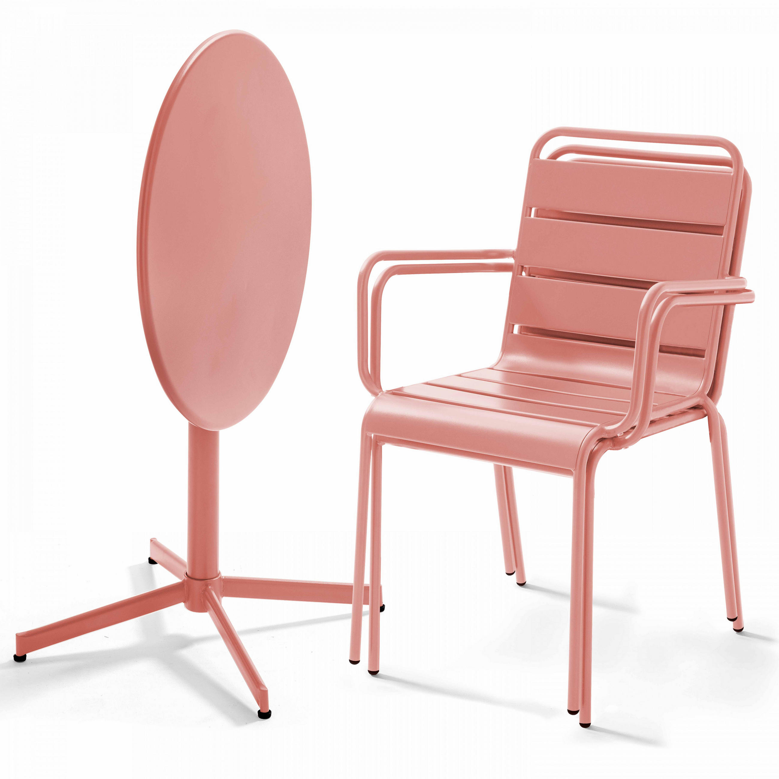 GARTENSET 3-tlg., Lehm - Pink, Metall - Oviala