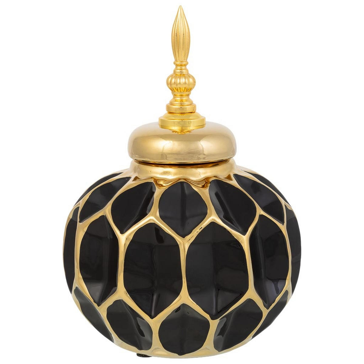 VASE aus Keramik, schwarz, 17x24cm - Schwarz, Keramik (23.5cm) - Wanderlust