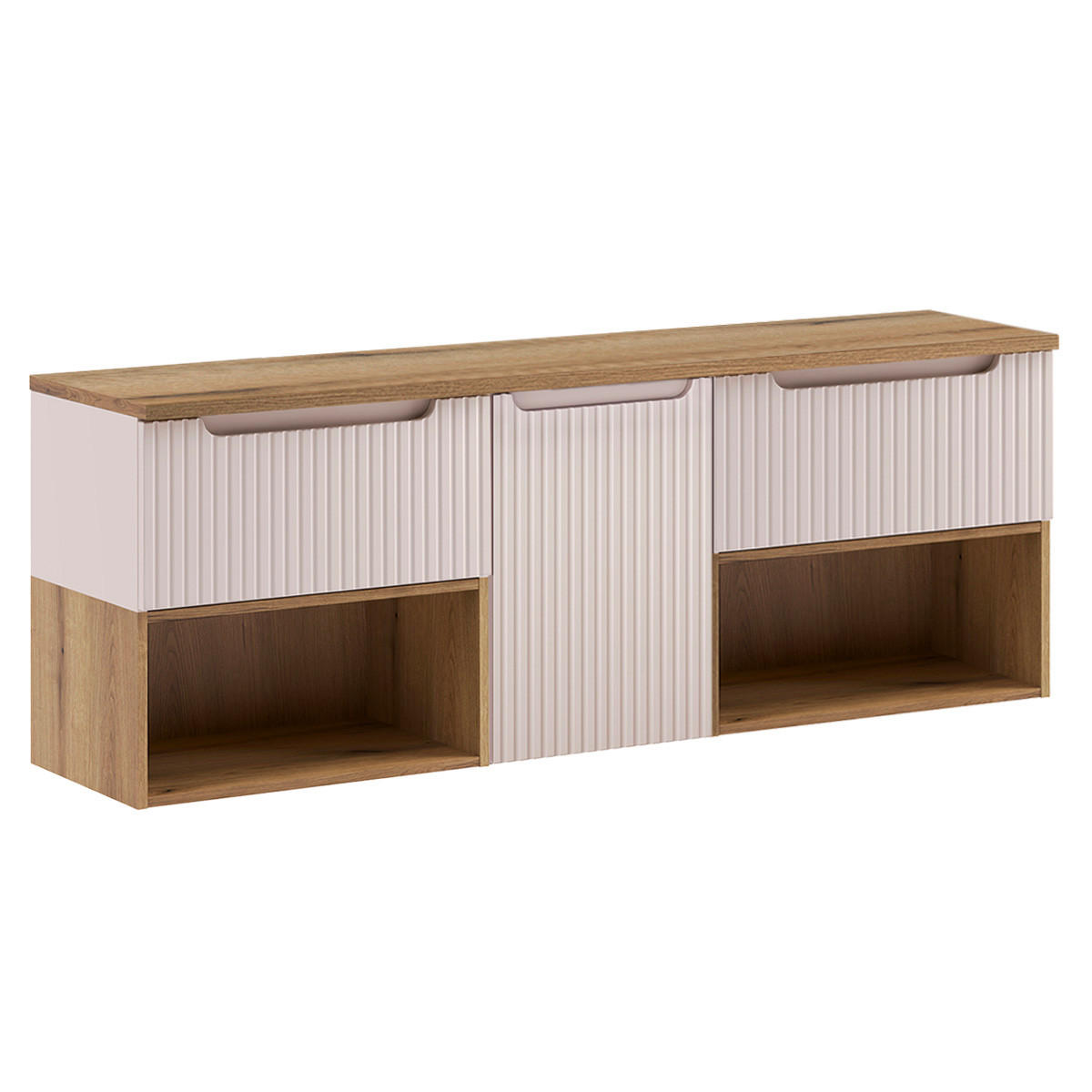 WASCHTISCHUNTERSCHRANK 160.4cm Riva 2er-Set Kaschmir - Beige, Holzwerkstoff (160.4/60/40cm) - Petits-meubles