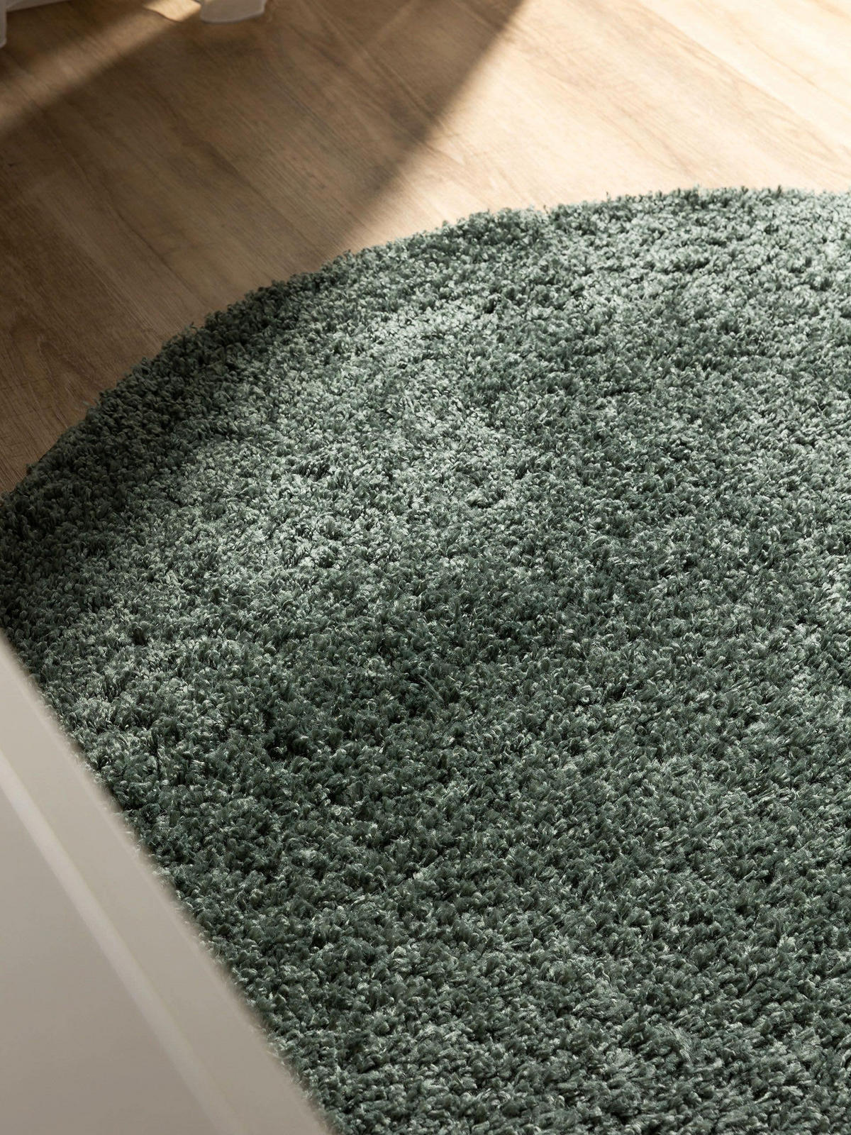 HOCHFLORTEPPICH Soho Hellgrün ø 160 cm rund - Hellgrün, Kunststoff (160/160cm) - benuta