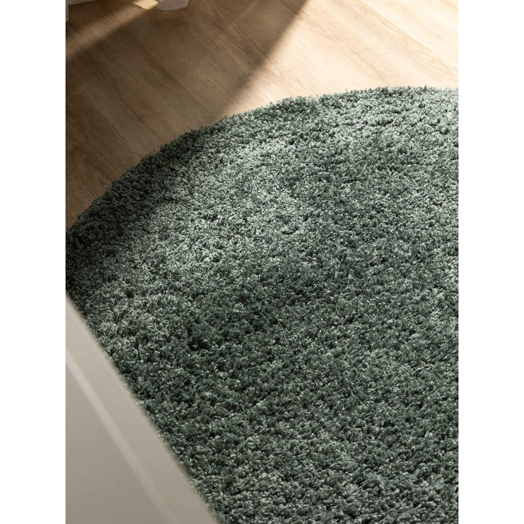 Thumbnail - benuta Hochflorteppich, Hellgrün, Kunststoff, Rund, 200x200 cm, pflegeleicht, Teppiche & Böden, Teppiche, Hochflorteppic...