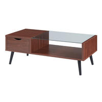COUCHTISCH Markaryd 110/50/40 cm - Walnussfarben, Glas/Holzwerkstoff (50/110/40cm) - [en.casa]