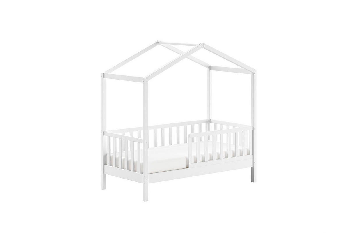 JUNIORBETT Karie 148x151x76 aus Massivholz in Weiß - Weiß, Holz (70/140cm) - 58aufmkessel
